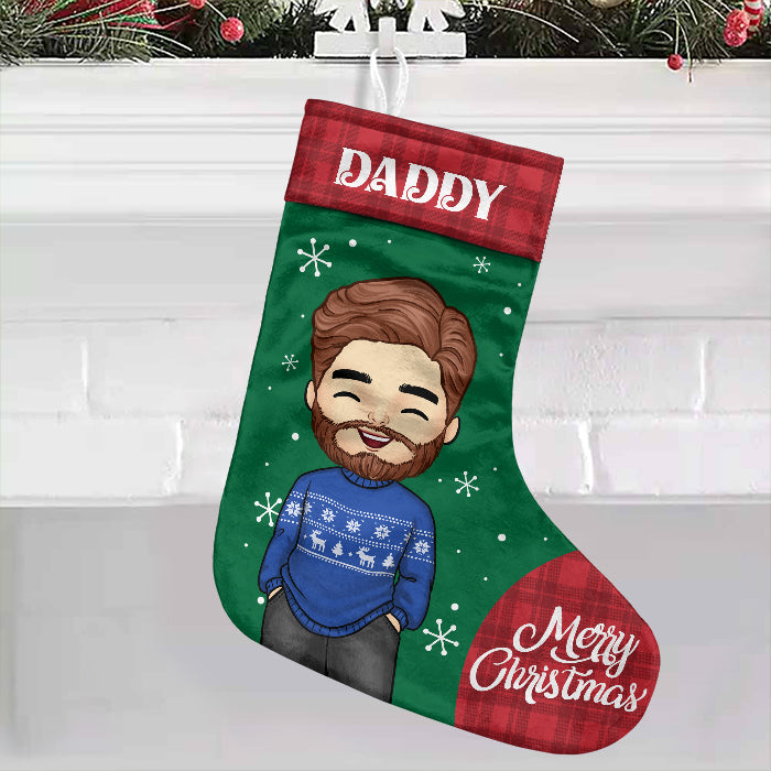 Le réveillon de Noël est une soirée familiale ! Chaussette de Noël personnalisée ! Cadeau pour la famille, cadeau de Noël
