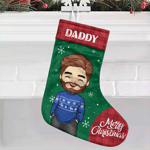 Le réveillon de Noël est une soirée familiale ! Chaussette de Noël personnalisée ! Cadeau pour la famille, cadeau de Noël
