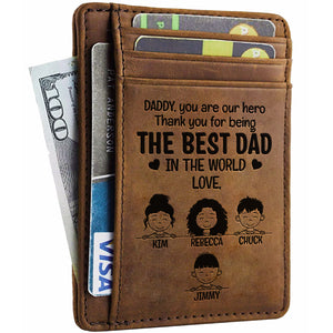 Le meilleur papa du monde - Porte-cartes personnalisé - Cadeau pour papa