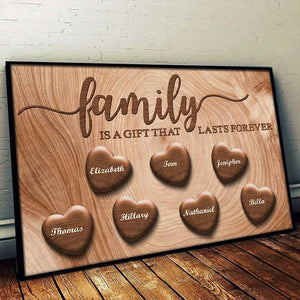La famille est éternelle - Affiche horizontale personnalisée - Cadeau pour couple, mari et femme