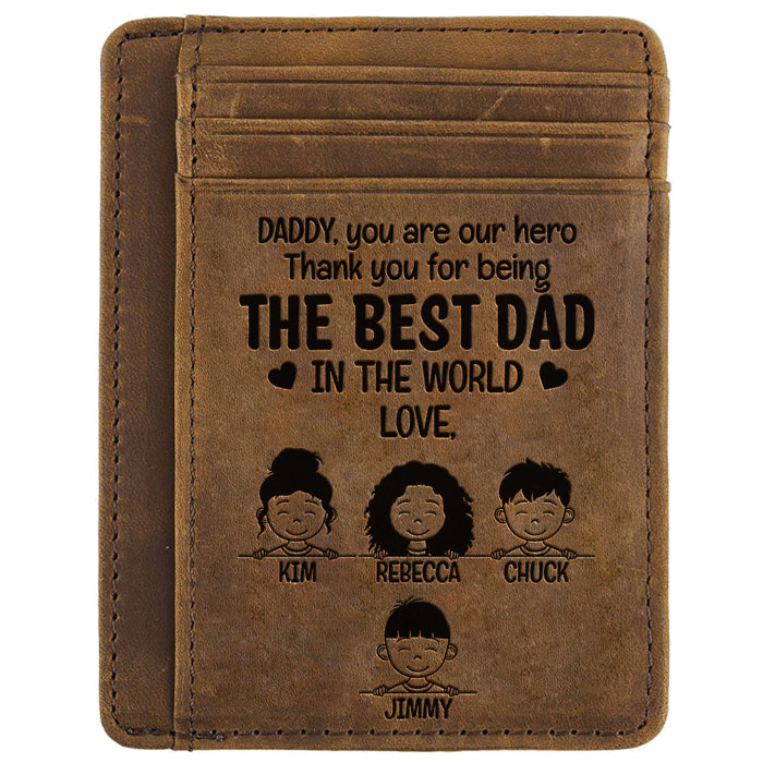 Le meilleur papa du monde - Porte-cartes personnalisé - Cadeau pour papa