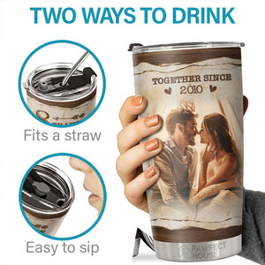 8 Billion Smiles And Yours Is My Favorite - Personalized Tumbler - Upload Image, Gift For Couple, Husband Wife, Anniversary, Engagement, Wedding, Marriage Gift