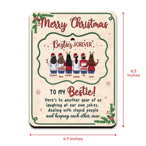 Voici une autre année où nous rions de nos propres blagues - Carte de Noël en bois personnalisée avec ornement pop-out - Cadeau pour meilleure amie, meilleure amie, sœur, cadeau d'anniversaire pour meilleure amie et amie, cadeau de Noël