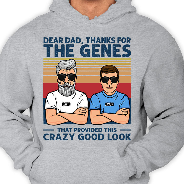 Cher papa, merci pour les gènes ! T-shirt unisexe personnalisé, sweat à capuche ! Cadeau pour papa