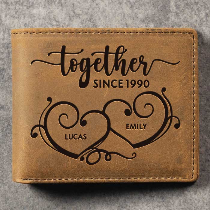 Ensemble depuis - Portefeuille personnalisé à deux volets - Cadeau pour couple, mari et femme