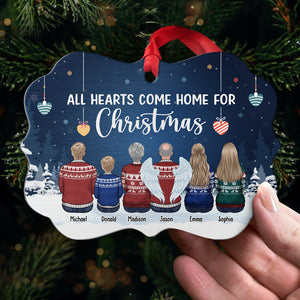 Tous les cœurs reviennent à la maison pour Noël - Décoration familiale personnalisée - Aluminium en forme de Benelux - Cadeau de Noël pour les membres de la famille