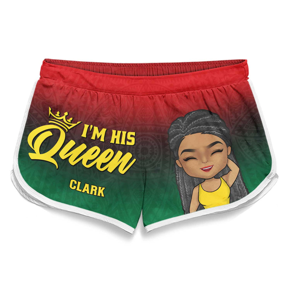 Je suis sa reine - Short de plage personnalisé pour couple - Cadeau pour couple, mari et femme