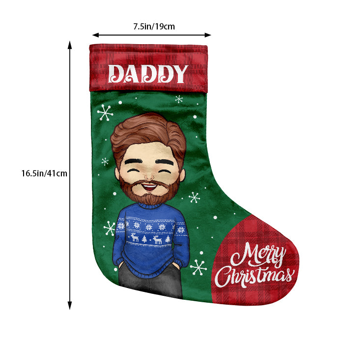 Le réveillon de Noël est une soirée familiale ! Chaussette de Noël personnalisée ! Cadeau pour la famille, cadeau de Noël