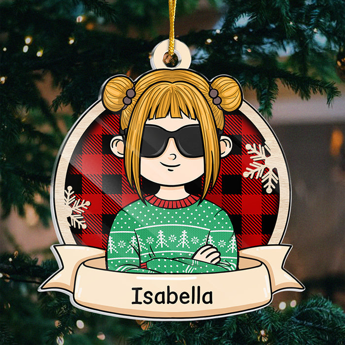 Les enfants cool célèbrent Noël - Décoration de Noël personnalisée en acrylique - Cadeau pour la famille, cadeau de Noël