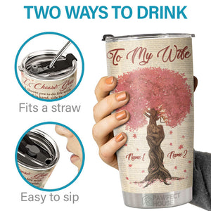 Je te choisis pour vivre la vie main dans la main et côte à côte - Verre personnalisé - À ma femme, cadeau pour femme, anniversaire, fiançailles, mariage, cadeau de mariage