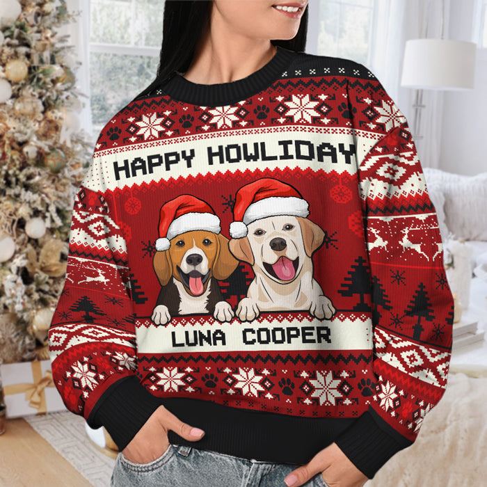 Joyeux Noël, joyeux anniversaire ! Sweat-shirt de Noël unisexe personnalisé, en laine, imprimé intégral ! Cadeau pour les amoureux des chiens et des animaux.