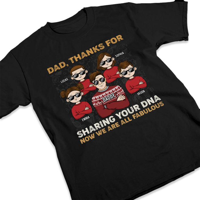 Merci papa, nous sommes maintenant tous fabuleux - T-shirt unisexe personnalisé pour la famille, sweat à capuche, sweat-shirt - Cadeau de Noël pour père
