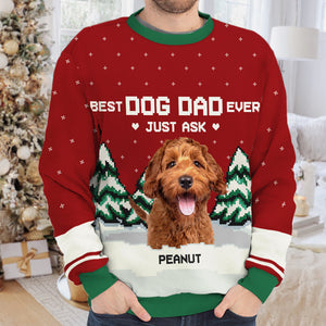 Meilleure maman chat du monde, il suffit de demander - Sweat-shirt de Noël unisexe personnalisé, sweat-shirt en laine, sweat-shirt imprimé intégral - Télécharger une image, cadeau pour les amoureux des animaux, cadeau de Noël