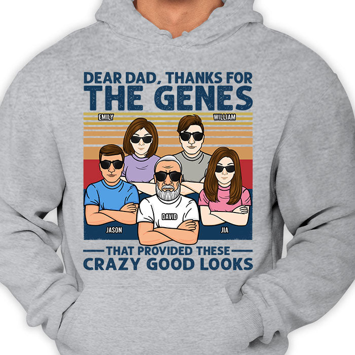 Cher papa, merci pour les gènes ! T-shirt unisexe personnalisé, sweat à capuche ! Cadeau pour papa