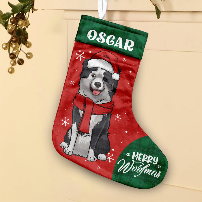 Je vous envoie des carlins et des bisous pour Noël - Chaussette de Noël personnalisée - Cadeau pour les amoureux des animaux, cadeau de Noël