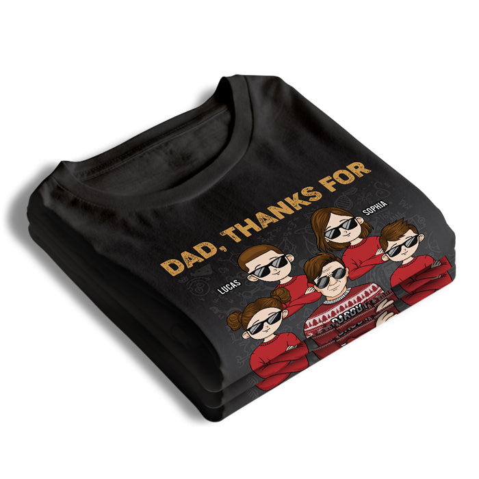 Merci papa, nous sommes maintenant tous fabuleux - T-shirt unisexe personnalisé pour la famille, sweat à capuche, sweat-shirt - Cadeau de Noël pour père