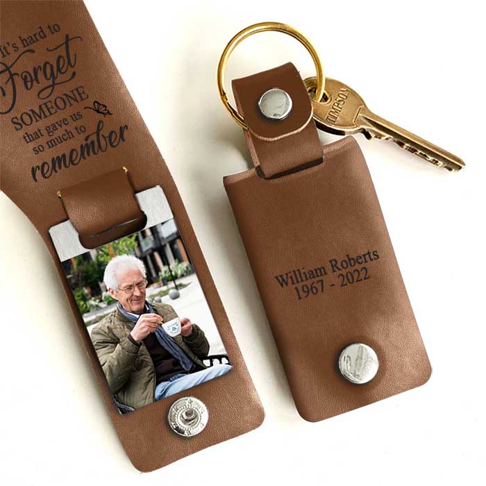 Tu nous as tant donné - Porte-clés personnalisé en cuir PU - Télécharger une image, Cadeau commémoratif, Cadeau de condoléances