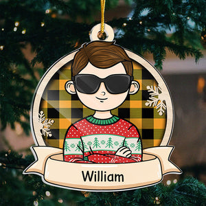 Les enfants cool célèbrent Noël - Décoration de Noël personnalisée en acrylique - Cadeau pour la famille, cadeau de Noël