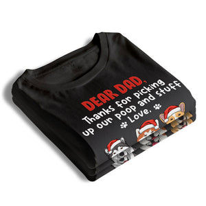 Cher papa, on t'aime - T-shirt unisexe personnalisé pour chien, sweat à capuche, sweat-shirt - Cadeau de Noël pour les propriétaires d'animaux et les amoureux des animaux