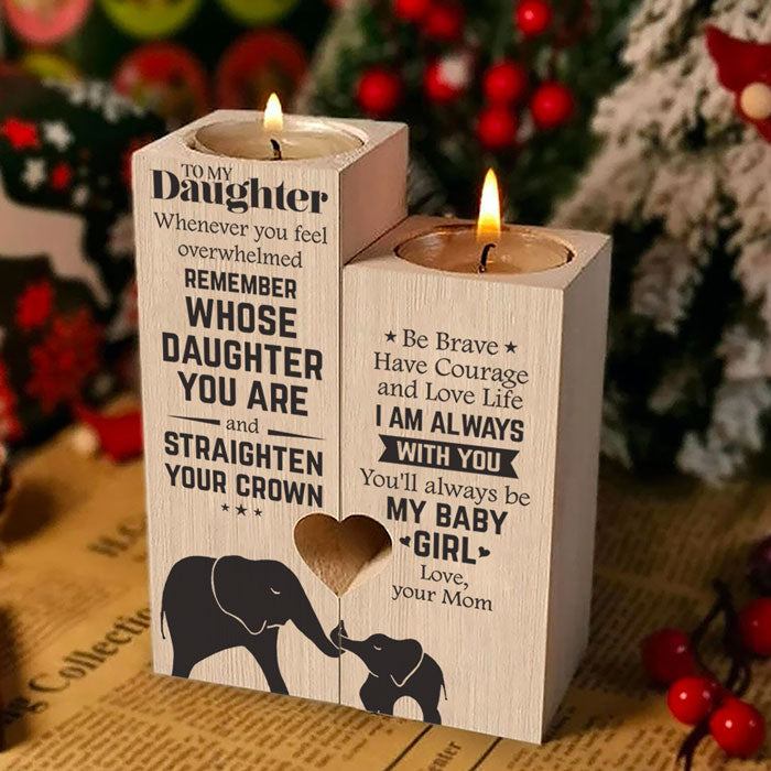 Redressez votre couronne, ma petite fille ! Bougeoir familial ! Cadeau de Noël pour votre fille, offert par maman.