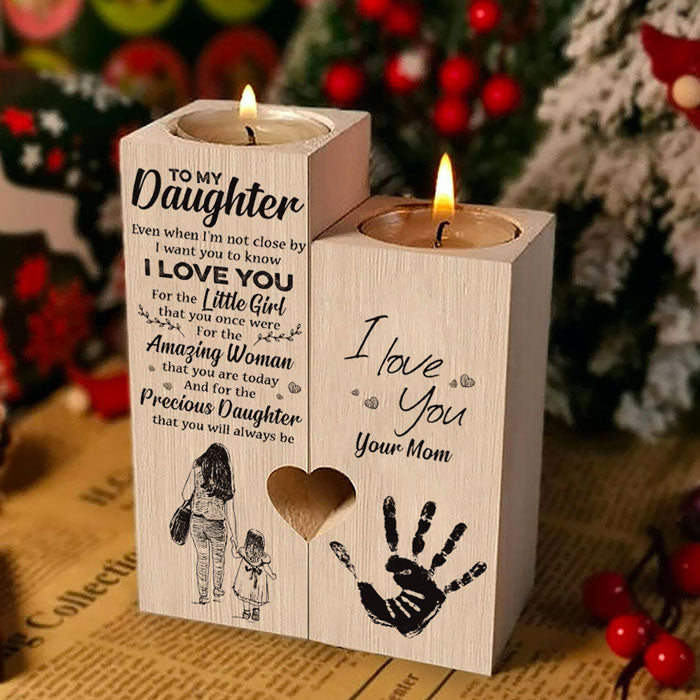À ma fille, je veux que tu saches que je t'aime - Bougeoir familial - Cadeau de Noël pour fille de la part de maman