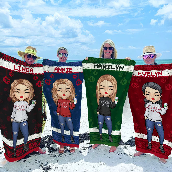 L'amitié est le plus beau cadeau de la vie - Serviette de plage personnalisée Bestie - Cadeau de Noël pour meilleures amies, meilleures amies, sœurs