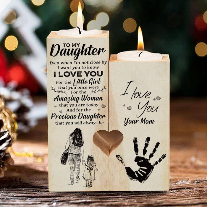 À ma fille, je veux que tu saches que je t'aime - Bougeoir familial - Cadeau de Noël pour fille de la part de maman