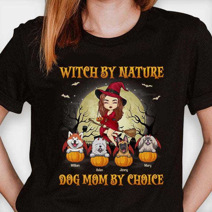 Sorcière par nature, mais maman chien par choix - T-shirt unisexe personnalisé, sweat à capuche, sweat-shirt - Cadeau pour sorcière, cadeau pour amoureux des animaux, cadeau d'Halloween