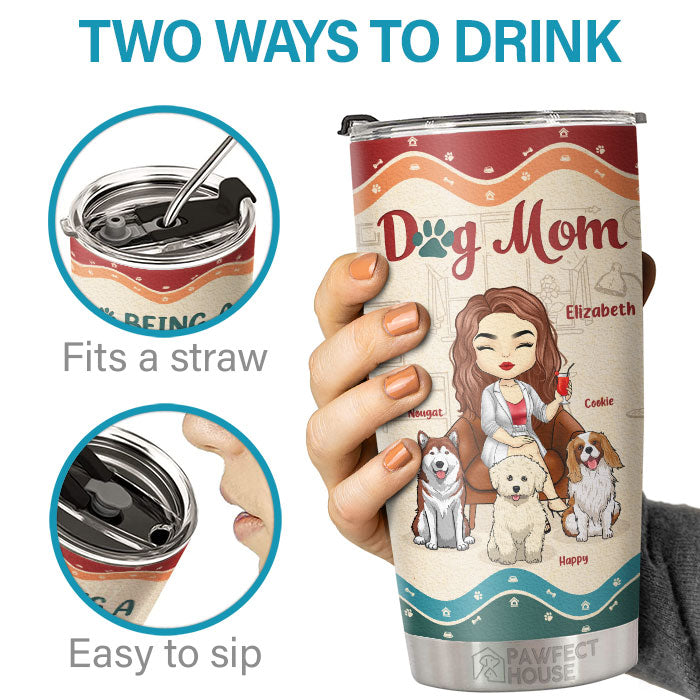 Être maman d'un chien, c'est vivre heureux pour toujours - Gobelet personnalisé - Cadeau pour amoureux des chiens, propriétaires de chiens, cadeau pour chien, cadeau pour amoureux des animaux