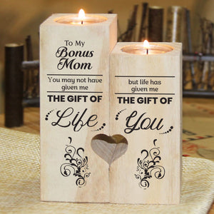 À ma maman bonus, la vie m'a offert le cadeau de toi - Bougeoir familial - Cadeau de Noël pour maman