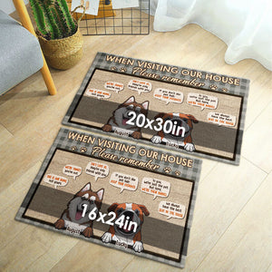 Lors de votre visite chez nous, n'oubliez pas : tapis décoratif personnalisé - Télécharger une image, cadeau pour les amoureux des chiens, propriétaires de chiens, cadeau pour chien, cadeau pour les amoureux des animaux