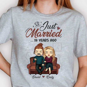 Just Married - T-shirt unisexe personnalisé, sweat à capuche - Cadeau pour couple, mari et femme