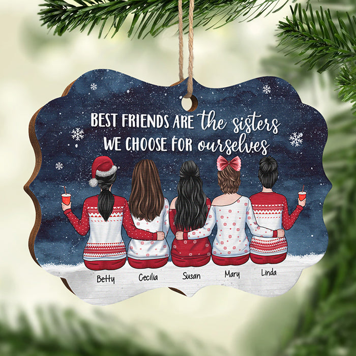Les meilleures amies sont les sœurs que nous choisissons pour nous-mêmes - Décoration de Noël en bois personnalisée en forme de Benelux - Cadeau pour meilleure amie, meilleure amie, sœur, cadeau d'anniversaire pour meilleure amie et amie, cadeau de Noël