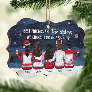 Les meilleures amies sont les sœurs que nous choisissons pour nous-mêmes - Décoration de Noël en bois personnalisée en forme de Benelux - Cadeau pour meilleure amie, meilleure amie, sœur, cadeau d'anniversaire pour meilleure amie et amie, cadeau de Noël