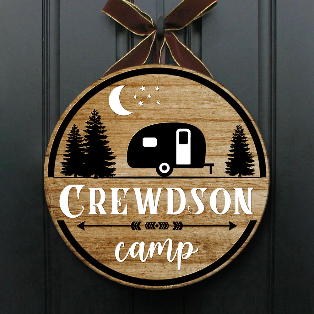 Time To Go Camping - Personalized Camping Door Sign.