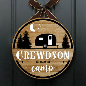 Time To Go Camping - Personalized Camping Door Sign.