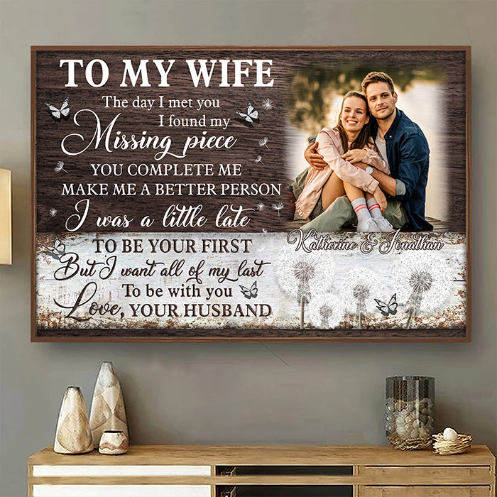The Day I Met You I Found My Missing Piece - Personalized Horizontal Poster.