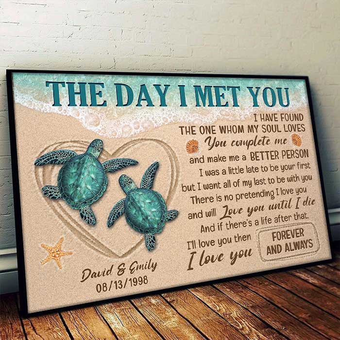 Je t'aimerai jusqu'à ma mort - Affiche horizontale personnalisée - Cadeau pour couple, mari et femme
