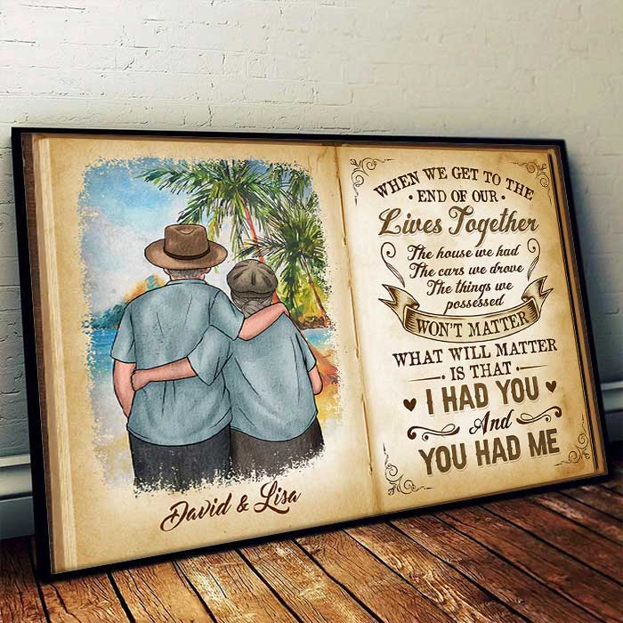 Nos moments heureux compteront vraiment - Affiche horizontale personnalisée - Cadeau pour couples, mari et femme