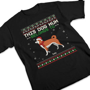 Cette maman chien appartient à - T-shirt unisexe personnalisé, sweat à capuche, sweat-shirt - Cadeau de Noël pour les propriétaires d'animaux et les amoureux des animaux