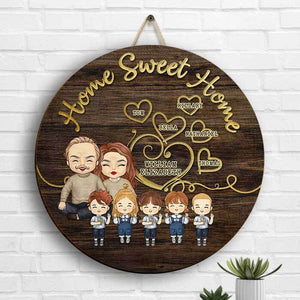 Notre maison est le meilleur endroit - Panneau en bois personnalisé - Cadeau pour couple, mari et femme