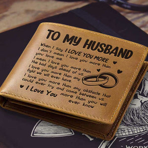 Je t'aime encore plus - Portefeuille à deux volets - Cadeau pour couple, mari et femme