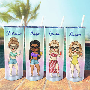 Vacances d'été Chibi - Gobelet fin personnalisé - Cadeau pour meilleure amie