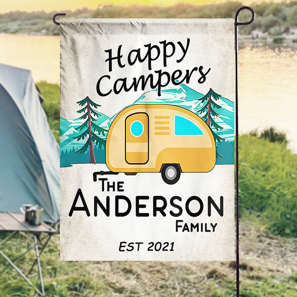 Happy Campers - Personalized Flag.