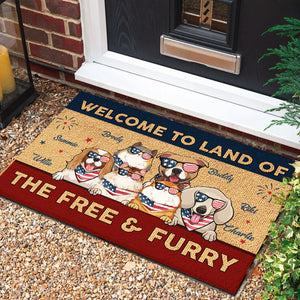 Land Of The Free & Furry - 4th Of July Funny Personalized Pet Decorative Mat (Cat & Dog).