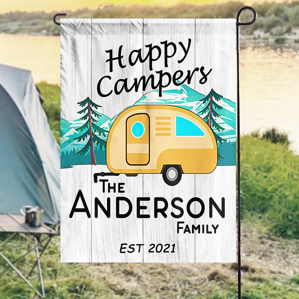 Happy Campers - Personalized Flag.