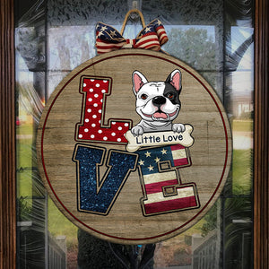 American Love - Funny Personalized Dog Door Sign.