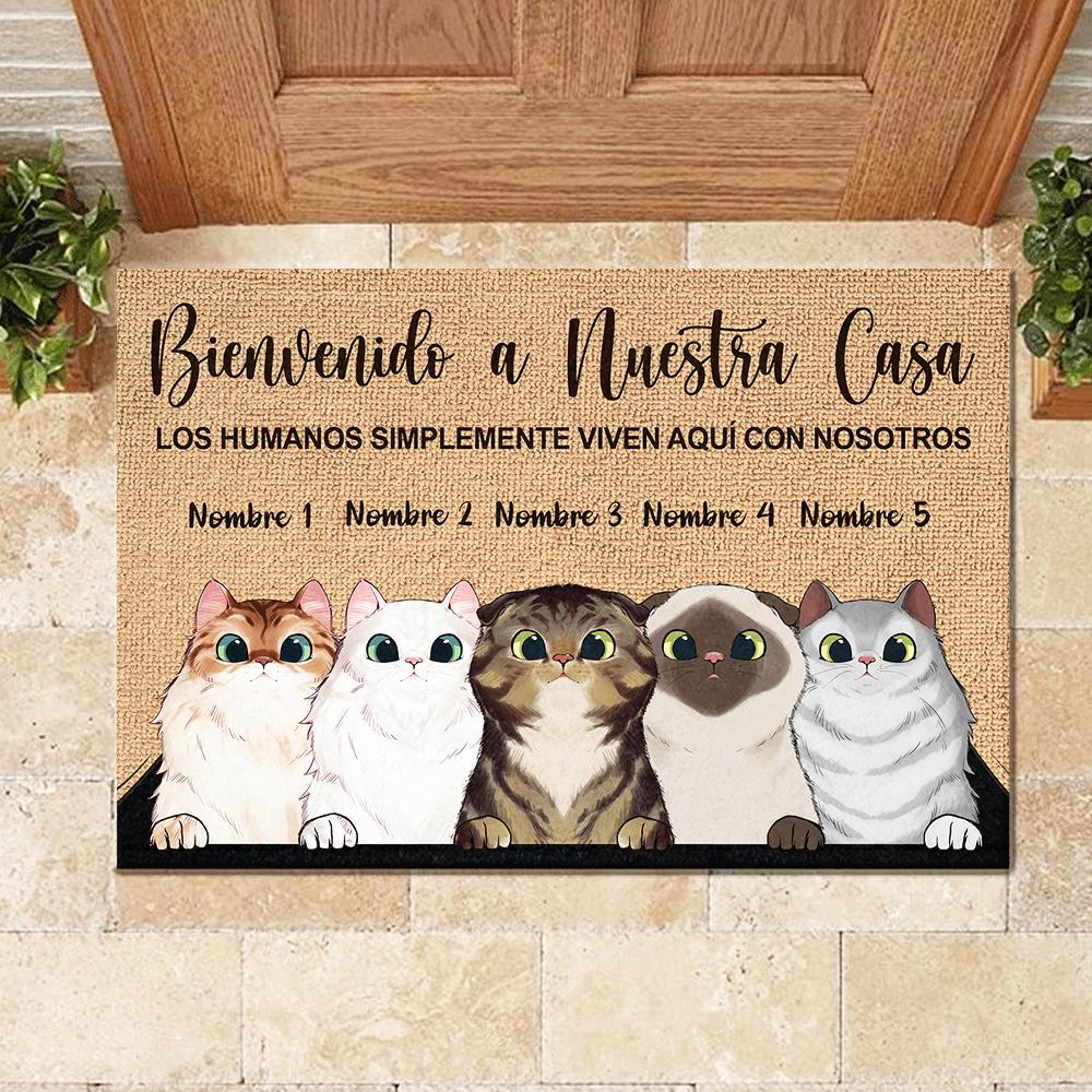 Bienvenido A Mi Casa Spanish - Funny Personalized Cat Decorative Mat (WT).