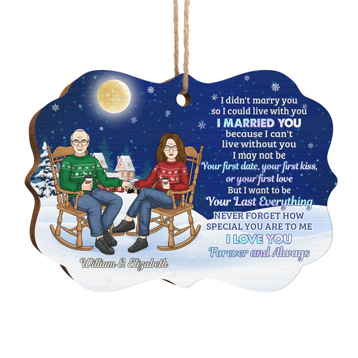 Je t'ai épousé parce que je ne peux pas vivre sans toi - Décoration de Noël en bois personnalisée en forme de Benelux - Cadeau pour couple, mari et femme, anniversaire, fiançailles, mariage, cadeau de mariage, cadeau de Noël