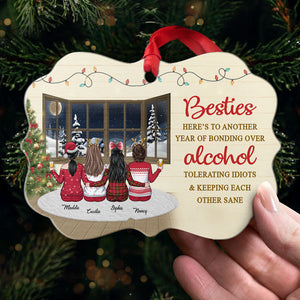 Voici une autre année de liens autour des idiots tolérants à l'alcool - Décoration de Noël en bois personnalisée en forme de Benelux - Cadeau pour meilleure amie, meilleure amie, sœur, cadeau d'anniversaire pour meilleure amie et amie, cadeau de Noël